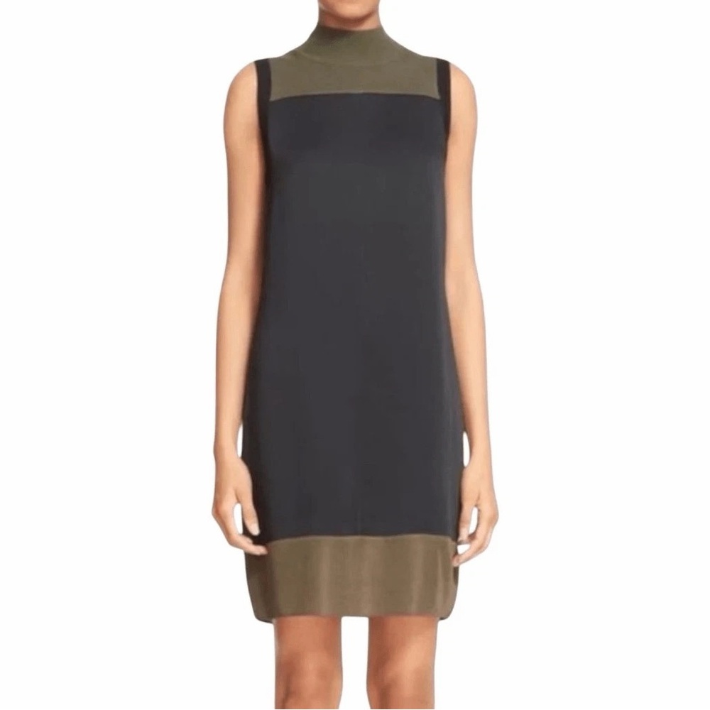 Rag & Bone Vivienne Colorblock Shift Dress Black Green Women's Size Medium